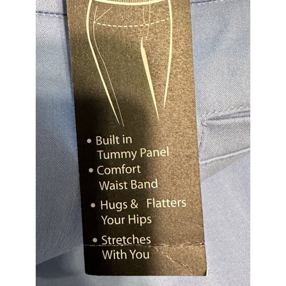 NWT Kim Rogers 14 Petite Capri Tummy Control Blue Pull On Pockets - Picture 7 of 11